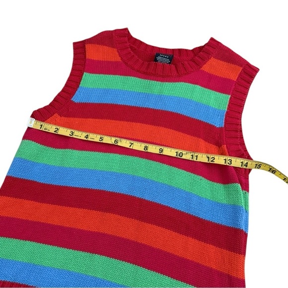 Tommy Jeans Hilfiger Striped Vest Top Multicolor Rare Vintage Y2K Size M Red - Picture 3 of 5